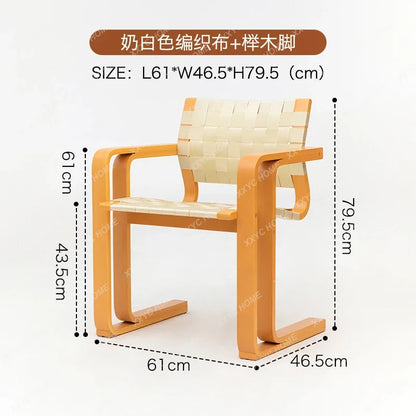 Danish Design Mid-Ancient Dining Chair Solid Wood Armrest Armchair Subnet Red Ins Simple Desk Chair