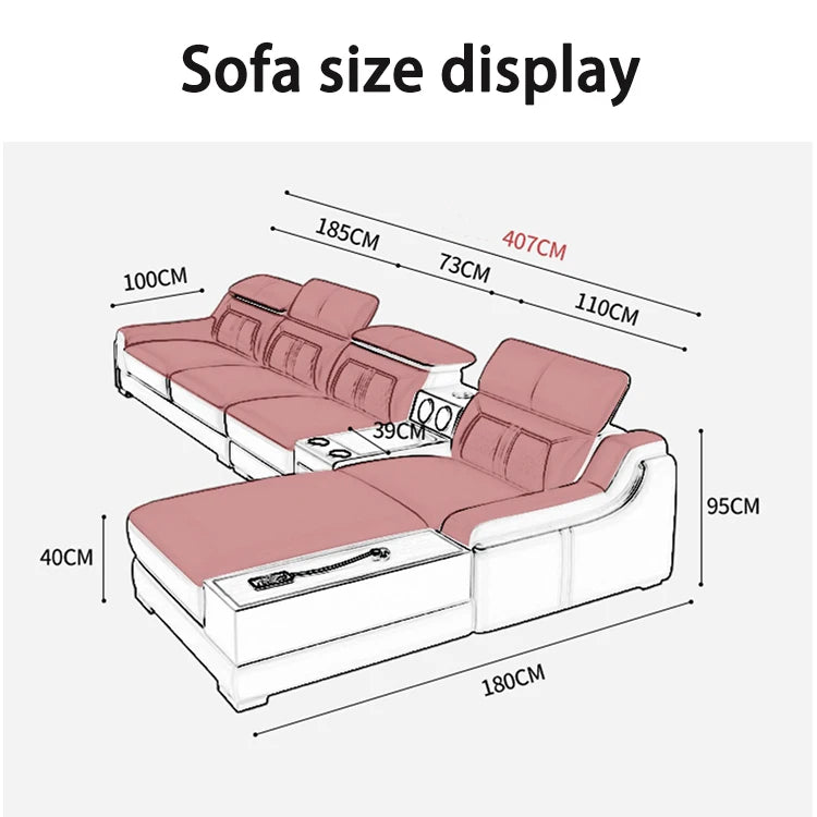 #For New Design Modern Simple Living Room Luxury Leather Sofa Set Hotel Apartment Multi-functional Corner Sofa Combination*