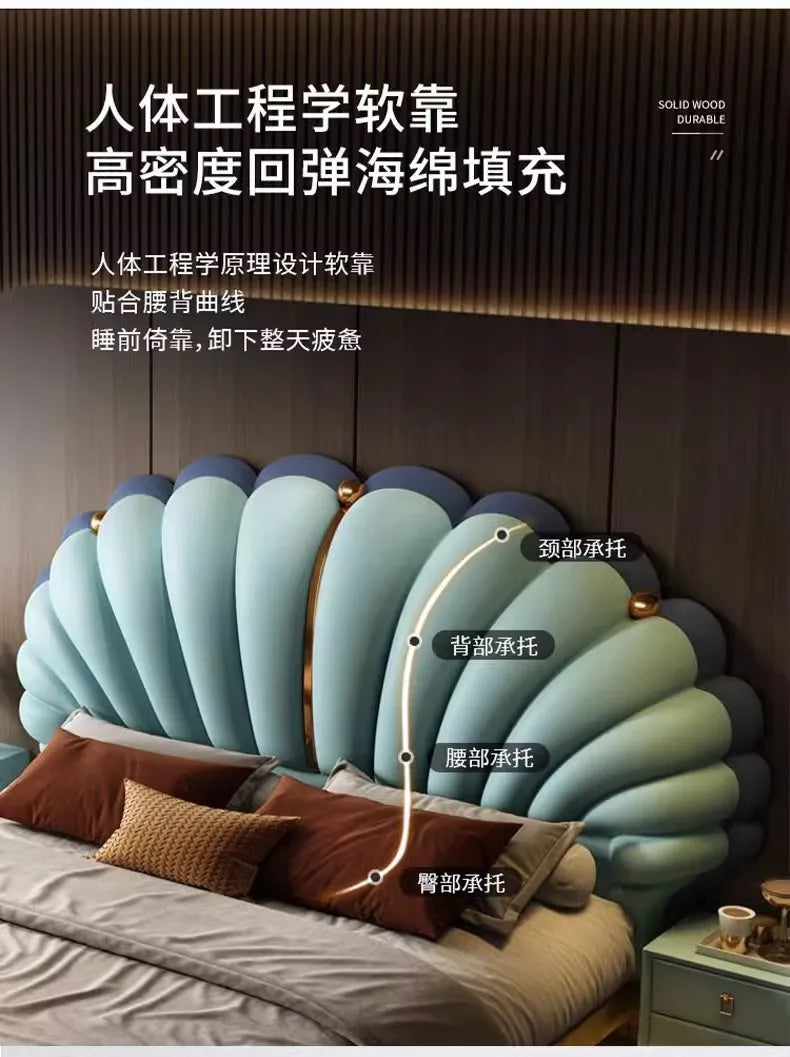 Luxury Upholstered Bed Upholstered Queen Size Minimalist Double Bed French Nightstands Camas De Dormitorio Bedroom Accessories