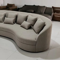 Haute couture French cashew moon sofa cream style designer model wabi sandy wind living room fabric curved