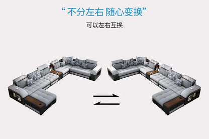 Modern 5 6 7 8-Seater Fabric Sofas Sectional Set for Living Room Hotel Furniture with Sponge Filling