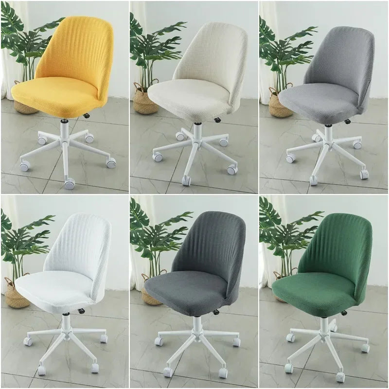 Pure Color Curved Chair Cover Polar Fleece Duckbill Chair Cover Chair Slipcover Elastic Seat Covers for Kitchen Hotel Office
