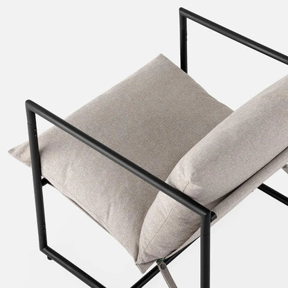Modern Mid-Century Accent Chair, Upholstered Lounge Armchair with Metal Base & Removable Cushion for Living Room Bedroom Grey