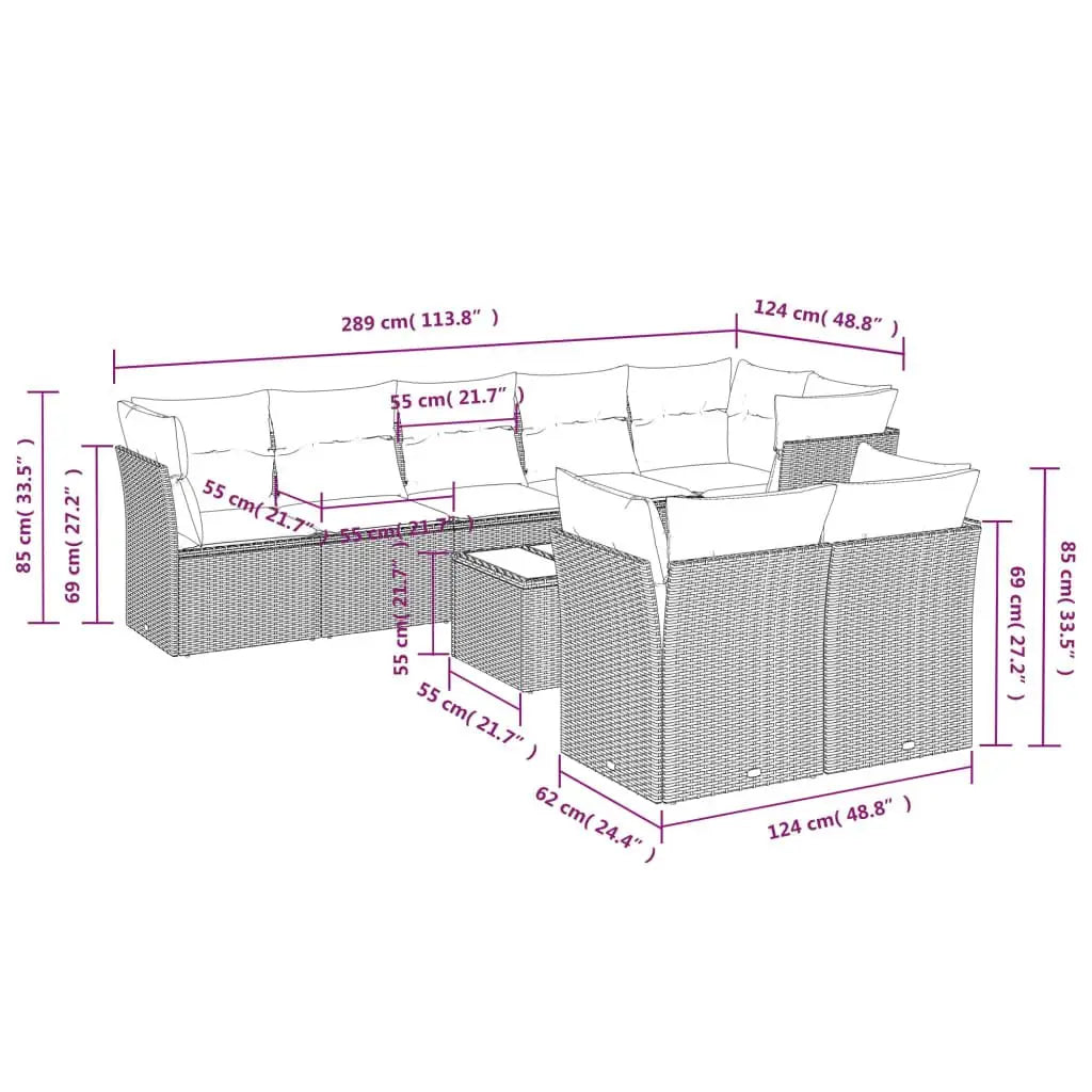 Dark Grey Garden Sofa Set