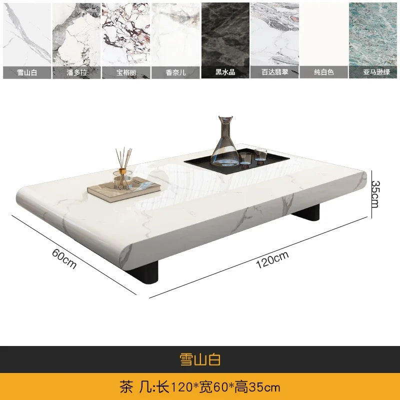 minimalist advanced sense modern simple living room household rectangular oval marble coffee table