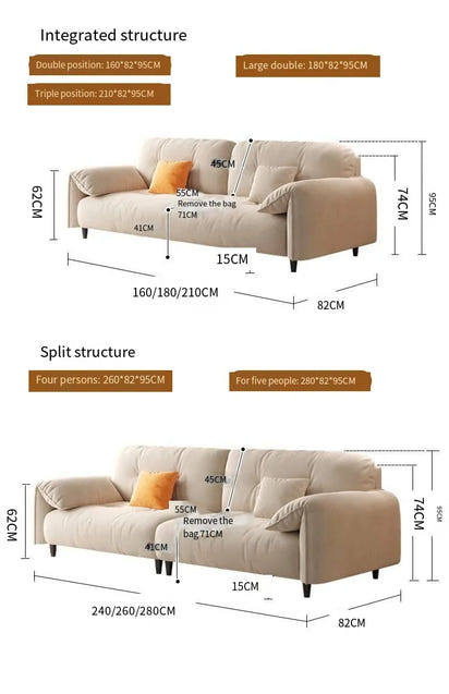Large  Apartment Sofa Wood Lounge  Puffs Recliner Longer Sofa Modern Designer Luxury Nordic Muebles Para El Hogar Home Furniture