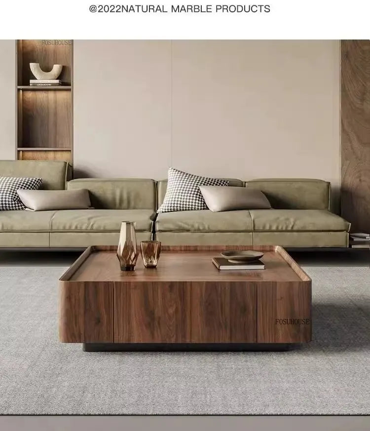 Nordic Solid Wood Coffee Tables Modern Coffee Tables for Living Room Furniture Design Sofa Side Tea Tables Organizer Drawers