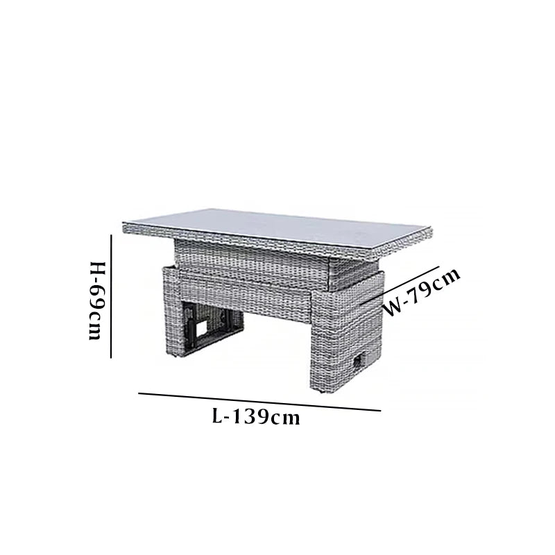 Best Selling Patio Furniture Garden Rattan Sofa Set Outdoor Restaurant PE Rattan L Shape Sectional Chaise Sofas with Tea Table