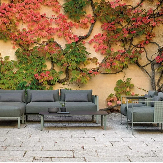 Outdoor stainless steel sofa Hotel sales office Terrace Dining table and chairs