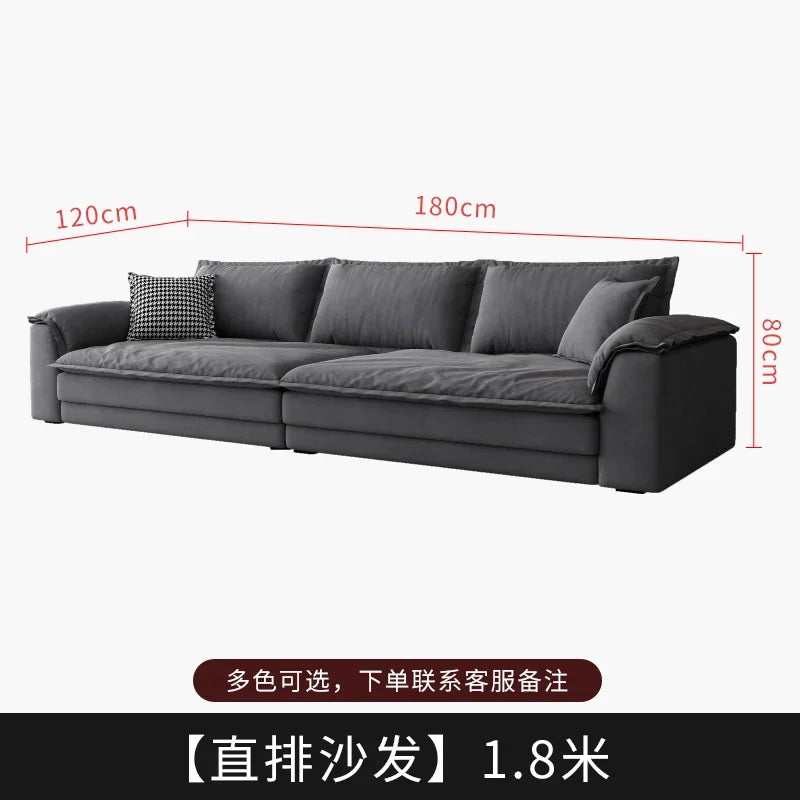 A Minimalist petal retro sofa home living room simple matte fabric corner sofa
