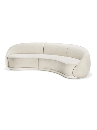 Sili Style Living Room Moon Faux Leather Fabric Nordic Designer Semi-Arc Light Luxury Cashew Curved Sofa living room furniture