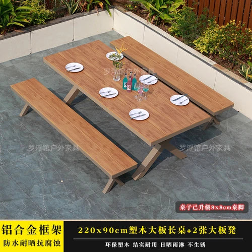 Courtyard table and chair outdoor balcony waterproof and sunscreen garden outdoor leisure table and chair combination