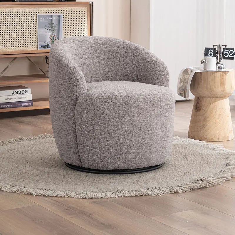 Best-Selling Modern Light Luxury Fabric Single Leisure Chair Cream Bedroom Makeup Stool Lamb Fleece Single Swivel Sofa Chair