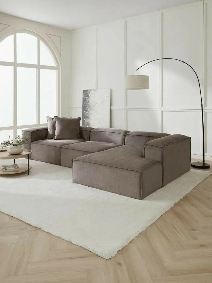 Minimalist Multi-Seat Leather Sectional Sofa Combination Modern Simple Living Room Sofas First Layer Cowhide L Shade Sofa Set