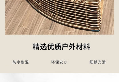 Outdoor rattan sofa courtyard open-air combination seat pe imitation rattan outdoor garden leisure balcony full circle curved ch