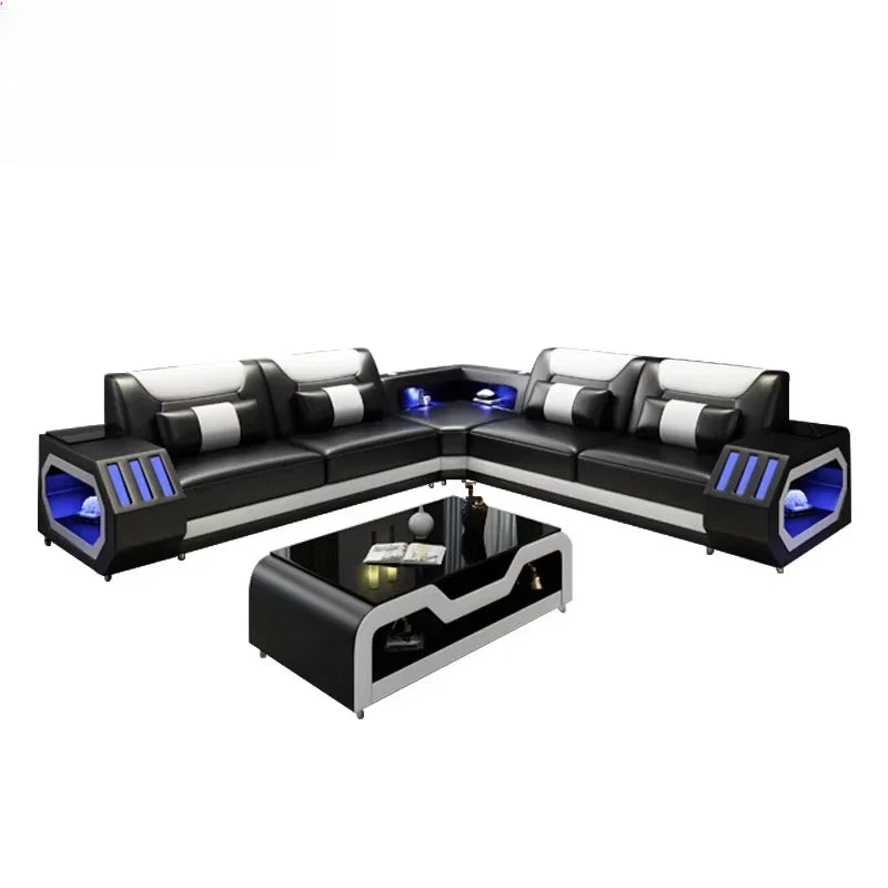 Internet celebrity modern multi-functional led living room comfortable living room reclining sofa