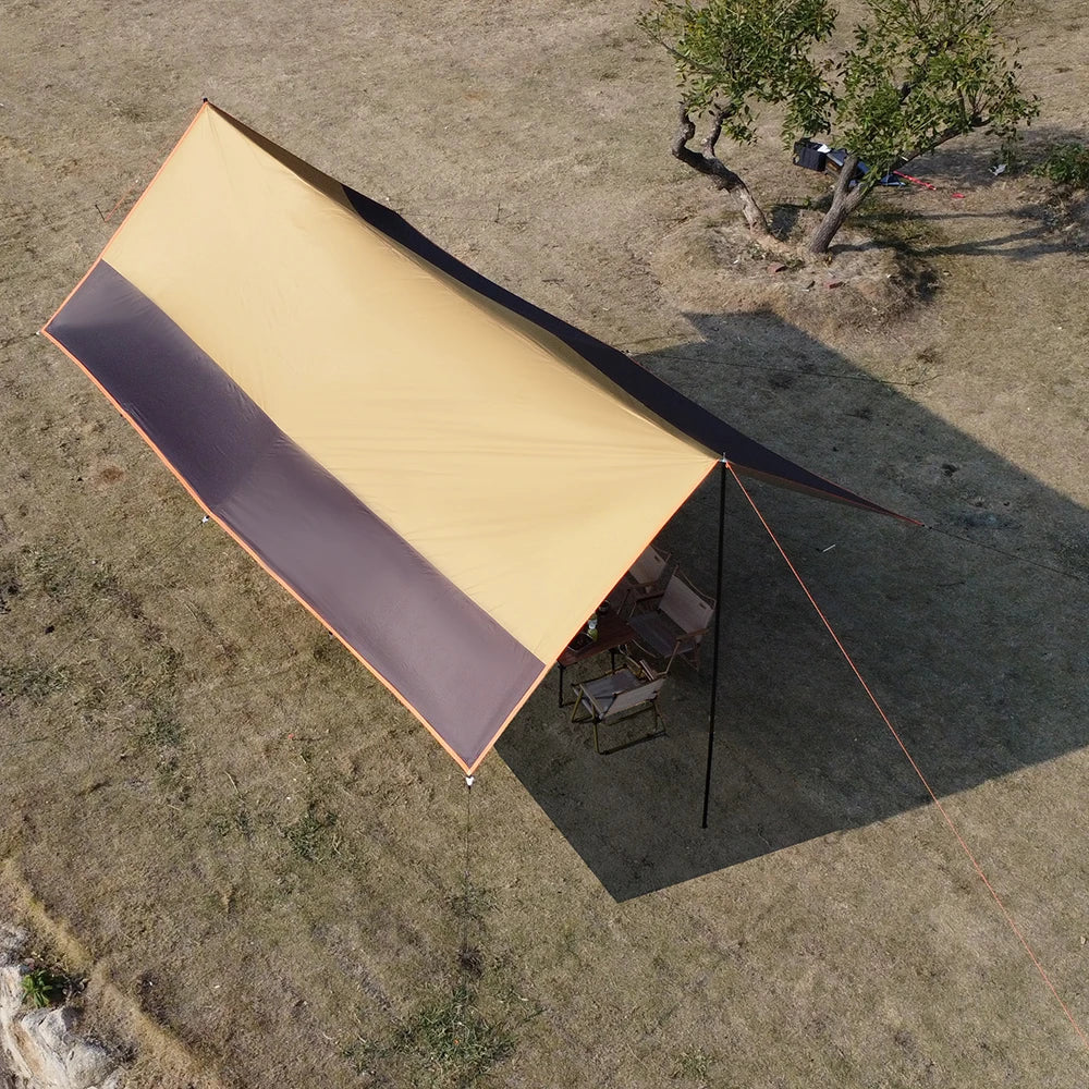 Oxford Large Tarp Waterproof 4x6m Sun Shelter Outdoor Camping Awning Tent Big Tarp Shade Canopy for Family Beach Hiking