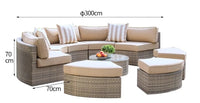 Outdoor sofa combination garden terrace leisure rattan circular courtyard outdoor open-air rattan chair sun room rattan sofa