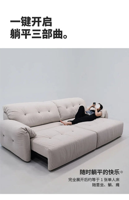 Cloud Electric Sofa Living Room Modern Simple Telescopic Fabric Lazy Multi-functional Sofa Bed Dual-purpose