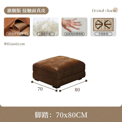 Minimalist Brown Sleep Sofa Faux Leather Designer Loveseat Lazy Sofa Couch Cloud Divano Da Soggiorno Living Room Furniture