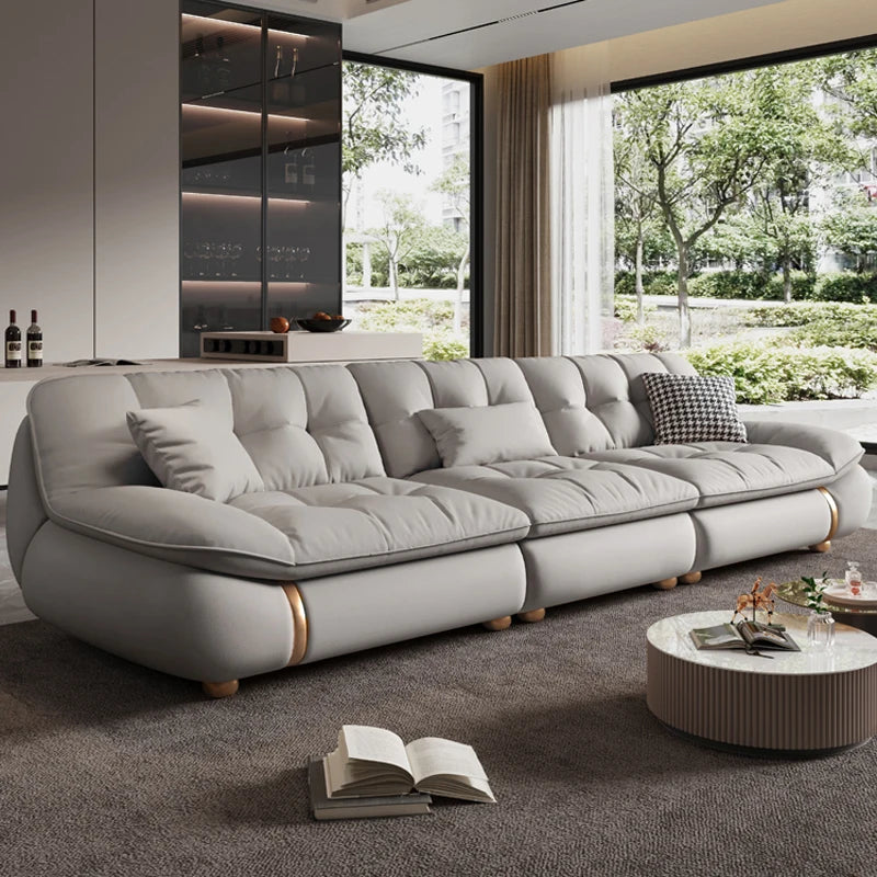 Aesthetic Classic Living Room Sofas White Real Leather Luxury Soft Sofa Lounge Lazy Modern Woonkamerbanken Furniture For Home