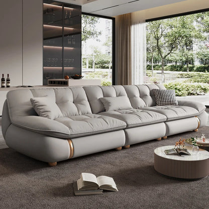 Aesthetic Classic Living Room Sofas White Real Leather Luxury Soft Sofa Lounge Lazy Modern Woonkamerbanken Furniture For Home