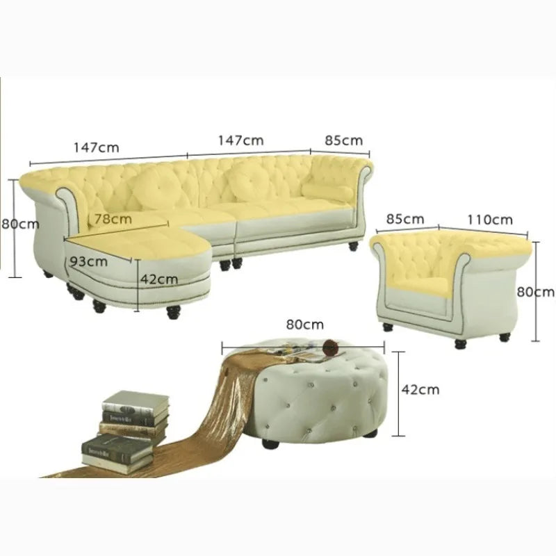 White leather sofa set furniture leather living room sofa