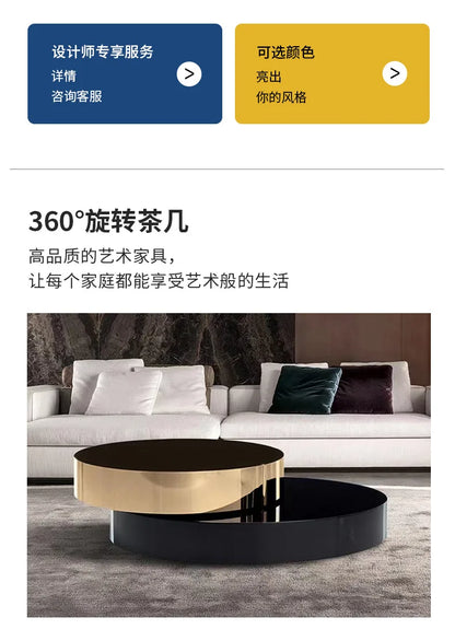 Italian Luxury Rotating Coffee Tables Modern Minimalist Living Room Extension Coffee Table Creative Design Home Furniture FYCT