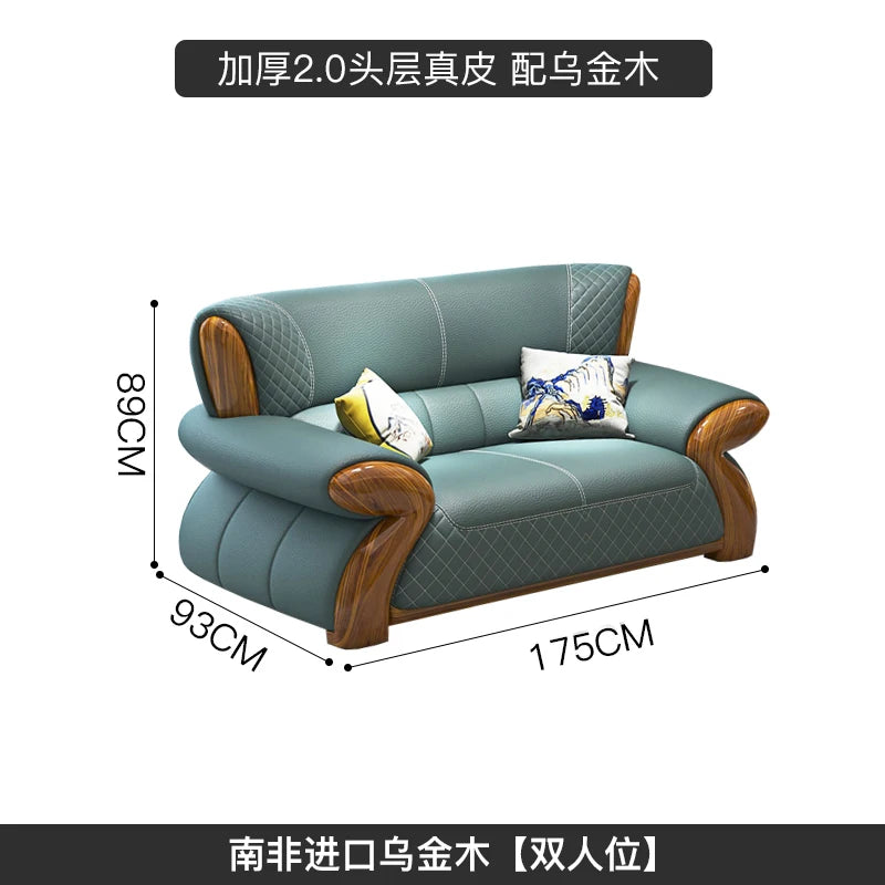 Leather sofa, new Chinese style medieval style, furniture