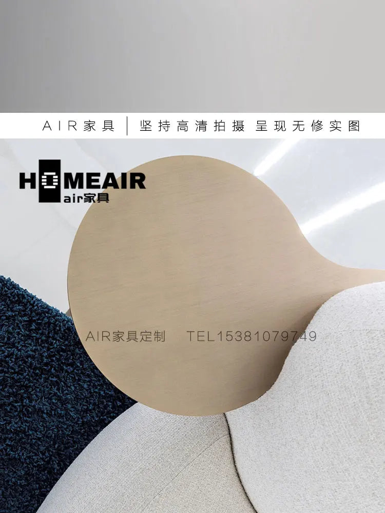 Modern light luxury living room lamb wool curved pea sofa, Italian cream ins style fashion cashew sofa customization
