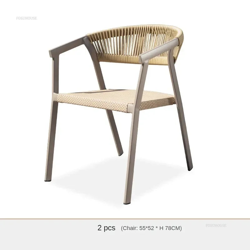 Outdoor Garden Furniture Sets Waterproof Open-air Balcony Aluminum Alloy Chair Outdoor Furniture Sets Courtyard Table and Chair