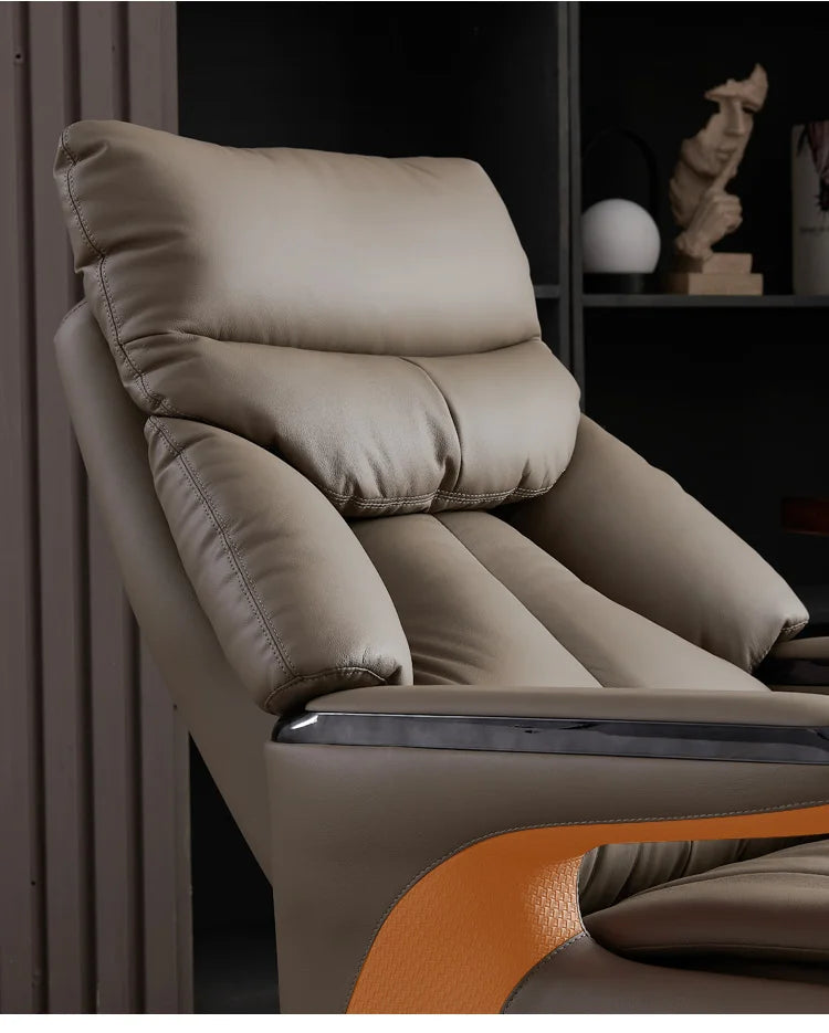 Smart electric leather boss chair reclining nap massage ventilated office chair comfortable sedentary business president chair