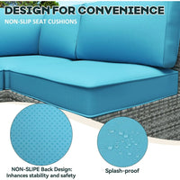 weather-resistant cushions for wicker sectional patio furniture sets