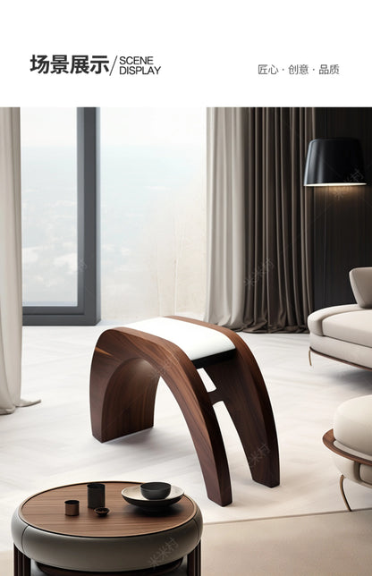 Nordic creative small stool high-end home stool strong and durable solid wood fashion shoe change solid wood seat stool