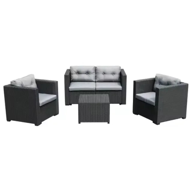 9 Seater 7-Piece Outdoor Sectional Sofa with PE Rattan Wicker and Durable Steel Frame for Garden Patio Furniture
