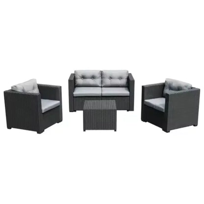 9 Seater 7-Piece Outdoor Sectional Sofa with PE Rattan Wicker and Durable Steel Frame for Garden Patio Furniture