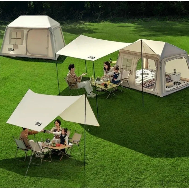 Portable Inflatable Tent Waterproof Sun Protection Thickened Quickly Open Tents Nature Hike Family Travel Camping Shelter Tents