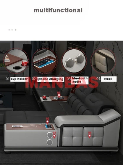 Genuine Leather Sofa Cama Leather Couch Big Sofas Sleeper Sofa Set Living Room Furniture Sofas Modernos Para Sala Sectional Sofa