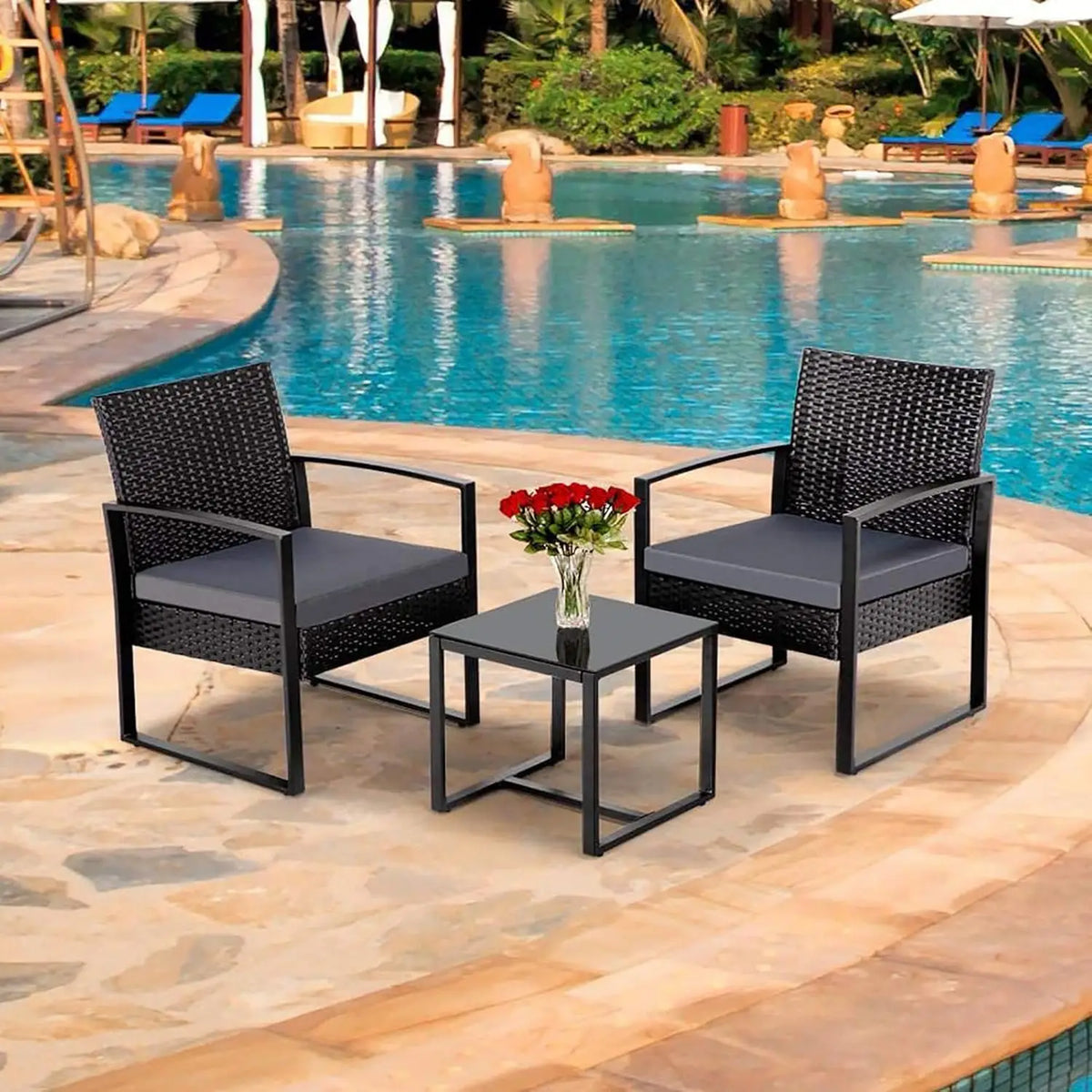 # New Arrival Rattan Garden Furniture Set With Cushions And Coffee Table For Indoor Outdoor