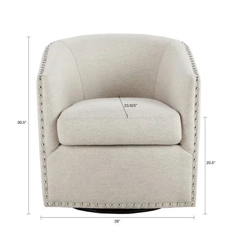 OE HOME Tyler Swivel Chair Modern Lift Chair with Adjustable Height Headrest Velvet Material for Living Room and Home Office Use