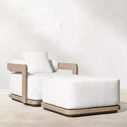 Custom outdoor courtyard waterproof design garden sofa wooden furniture teak outdoor furniture