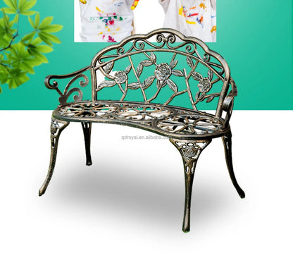 Low MOQ Hot-selling Park Bench Metal Charis Outdoor Furniture Garden Bench With Rose