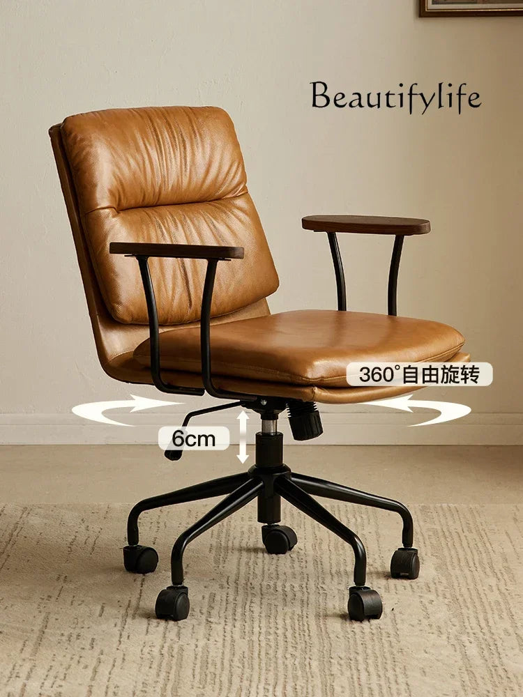 O Black Walnut Book Chair Computer Chair Ergonomic Office Book Chair Comfortable And Sedentary Backrest Lifting And Rotating
