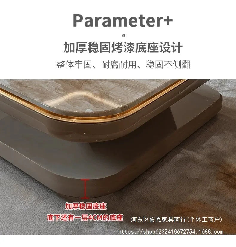 Light luxury modern coffee table microcrystalline stone high-end home high-end new living room villa marble lengthening