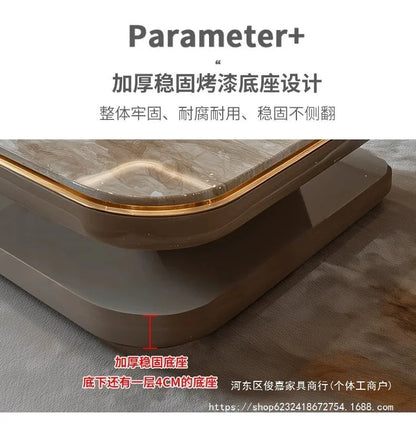 Light luxury modern coffee table microcrystalline stone high-end home high-end new living room villa marble lengthening
