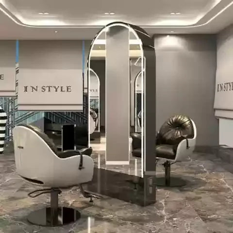 HJ Barber Shop Mirror Quick Cut Special Mirror Hair Salon Internet celebrity hair salon Full Lamp Mirror