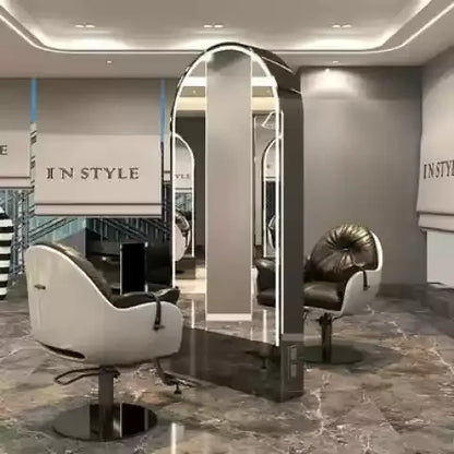 HJ Barber Shop Mirror Quick Cut Special Mirror Hair Salon Internet celebrity hair salon Full Lamp Mirror