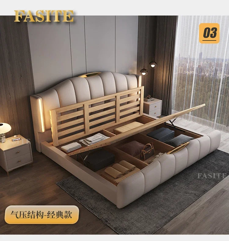 Luxury Frame Double Bed King Size Modern Living Room Frame Double Bed Queen Hotel Princess Cama De Casal Bedroom Furniture