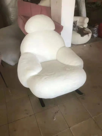 Large Rocking Living Room Chair Recliner White Comfortable Modern Chair Nordic Luxury Fluffy Mecedoras De Adultos Home Furniture
