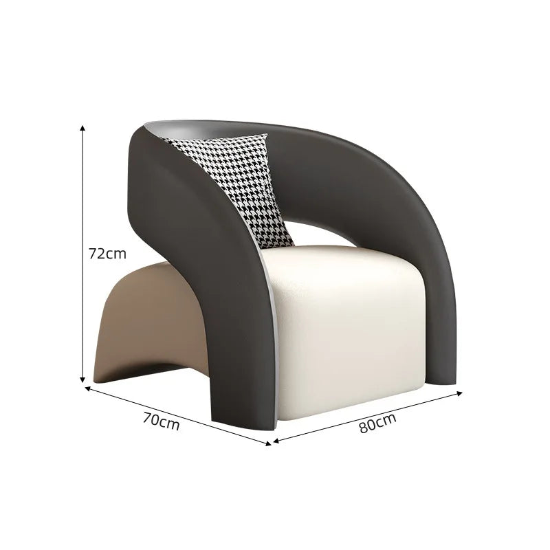 Italian light luxury leather sofa combination modern simple living room reception negotiation table and chair combination